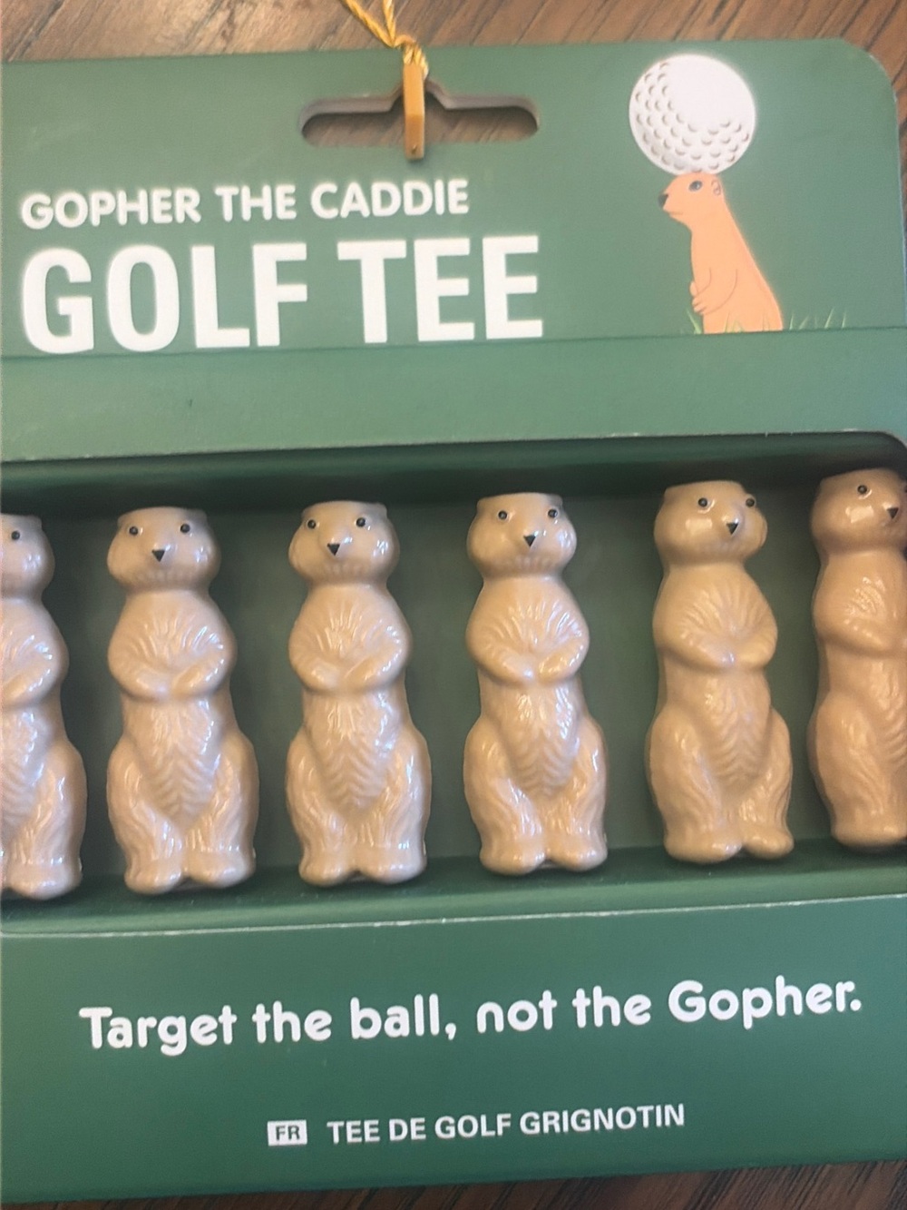 Kikkerland Beige Gopher Golf Tee Set - Novelty Caddyshack. NIB.